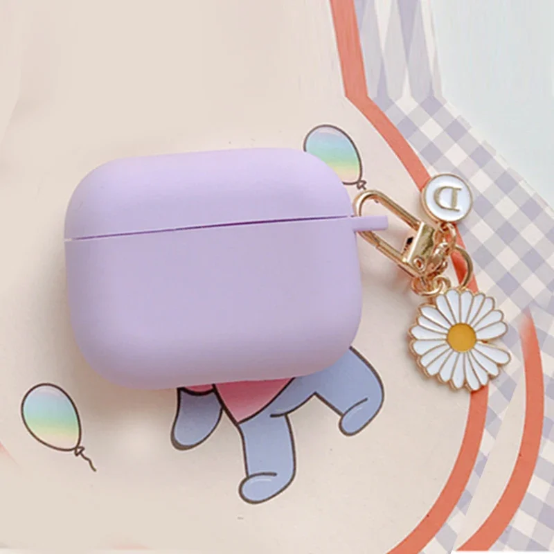 Funda de silicona para AirPods 4 Gen, carcasa bonita de lujo con flores coreanas, para auriculares Air Pods 3, novedad de 2024