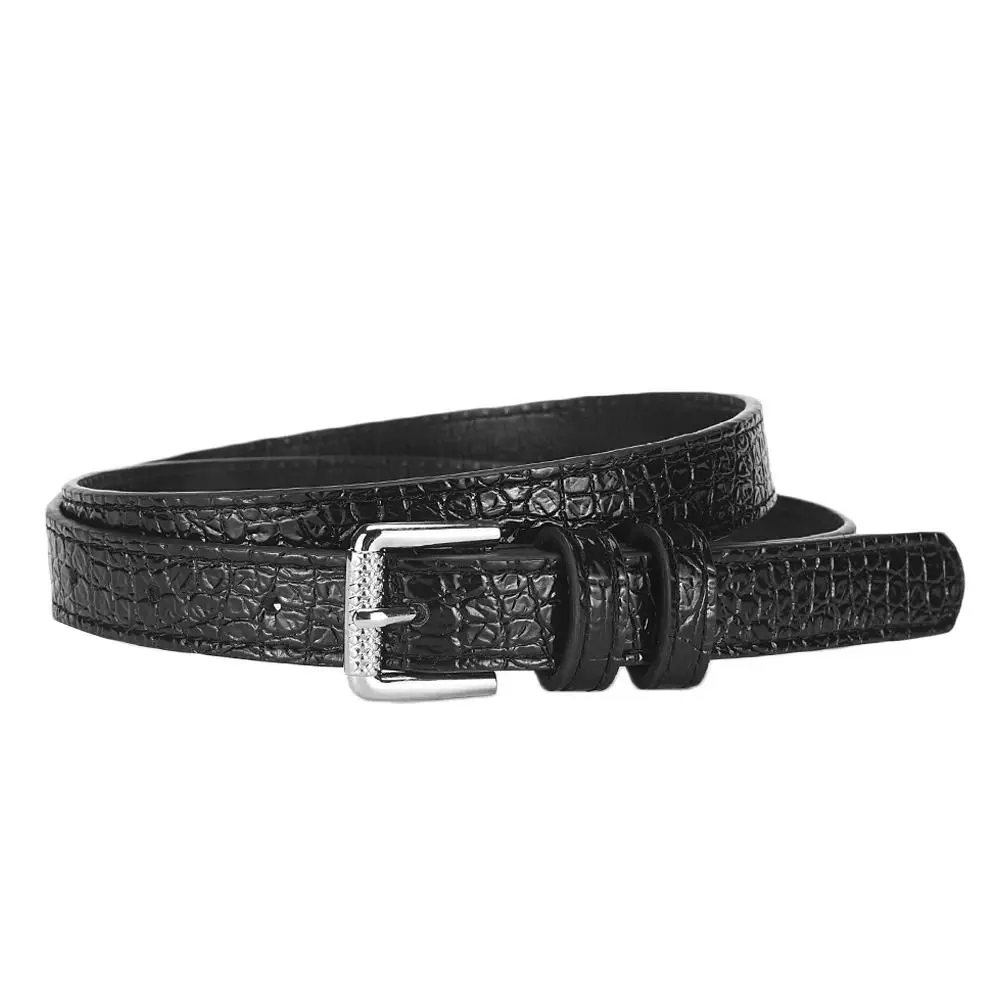 Vintage Crocodile Pattern Women's Belt PU Leather Simple Waistband Belts Designer Luxury Leather Belt Dresses