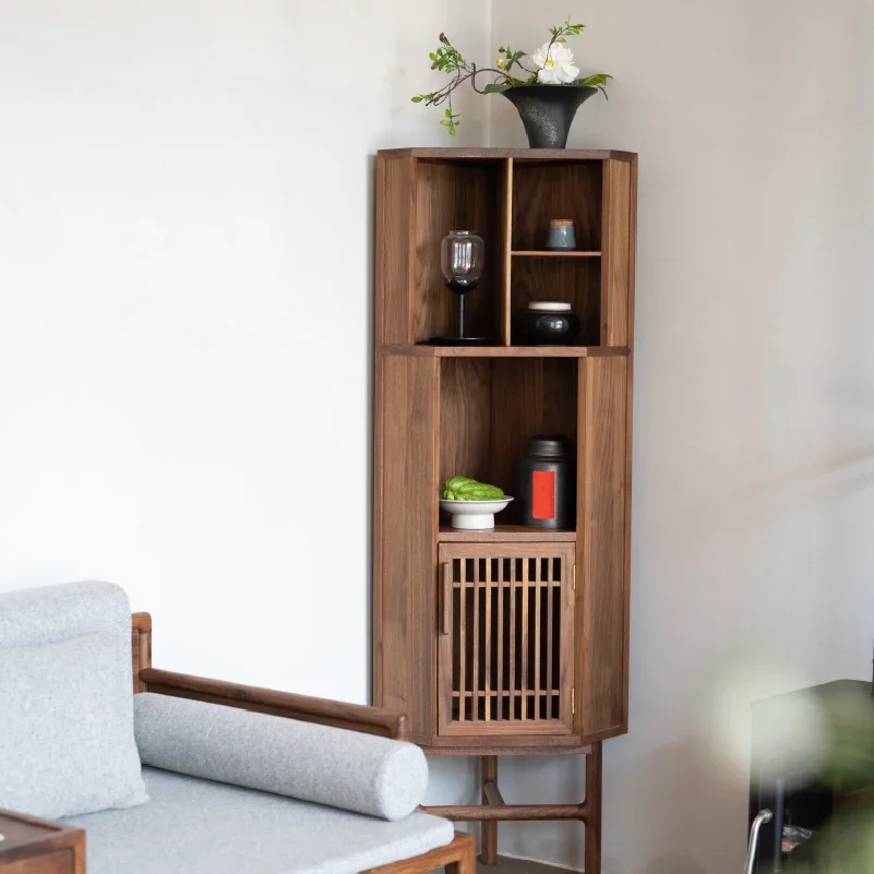 

Corner cabinet: modern simple solid wood living room, multi-functional corner cabinet