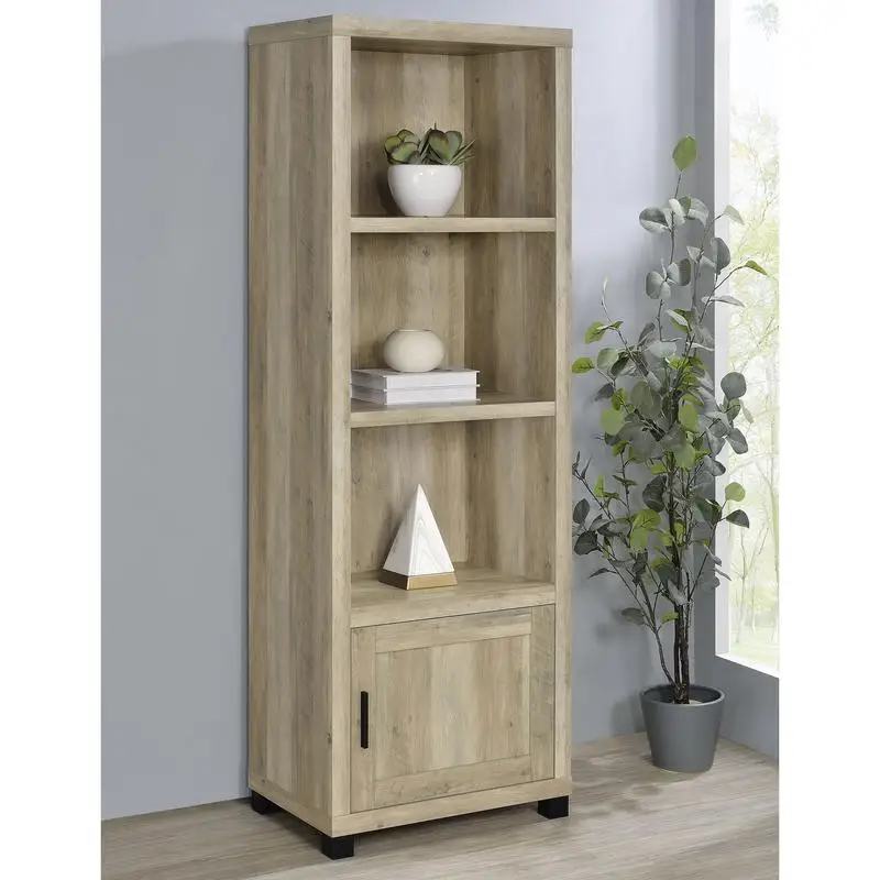 

Distressed Pine 3-Shelf Engineered Wood Media Tower Unit for Storage and Display