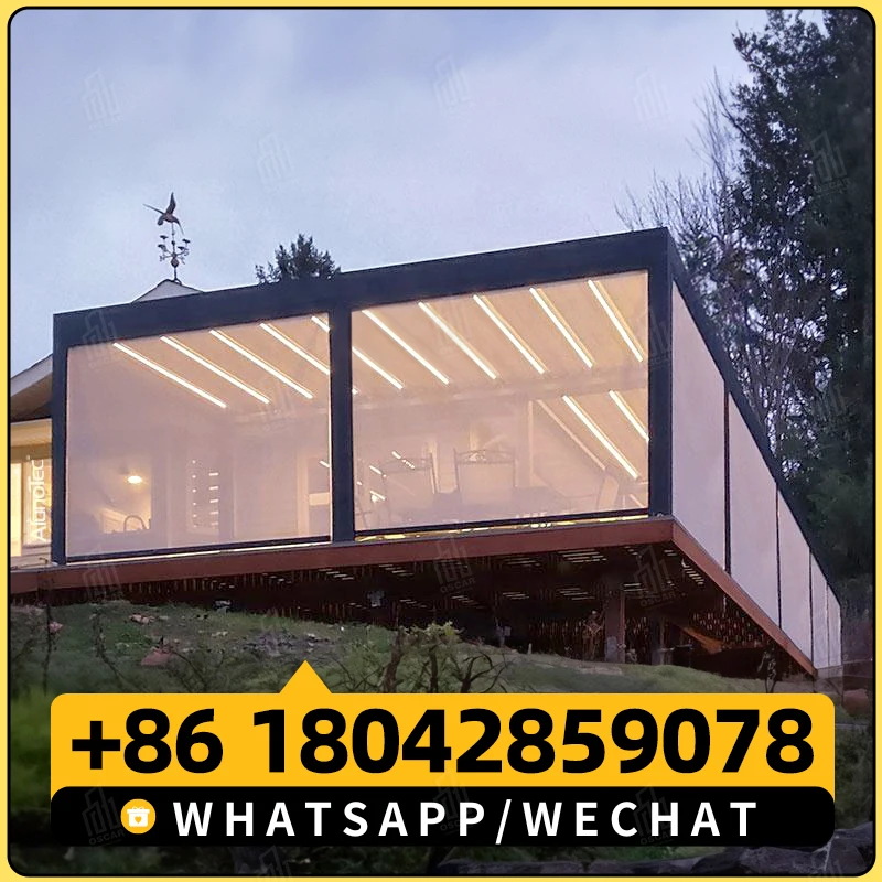 Easy Installation Outdoor Retractable Pergola Motorized Outdoor gazebo Sunshade Yard Patio And Canopy Backyard Garden Awnings