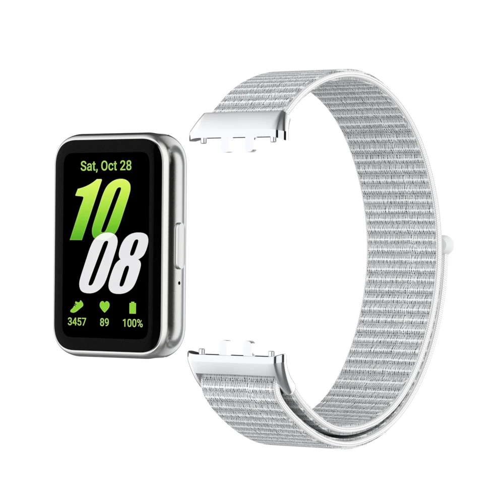 for Samsung Galaxy Fit3 Watch Strap,Sport Nylon Loop ,Metal Connector Comfortable Breathable Sports Band for Active Wear image 3