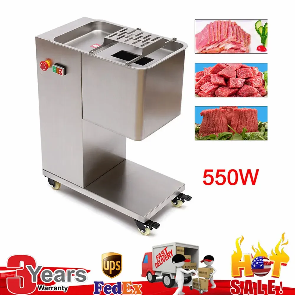 550W Meat Cutting Machine – Meat Slicer with 3mm Blade, 500KG/H Output, 110V