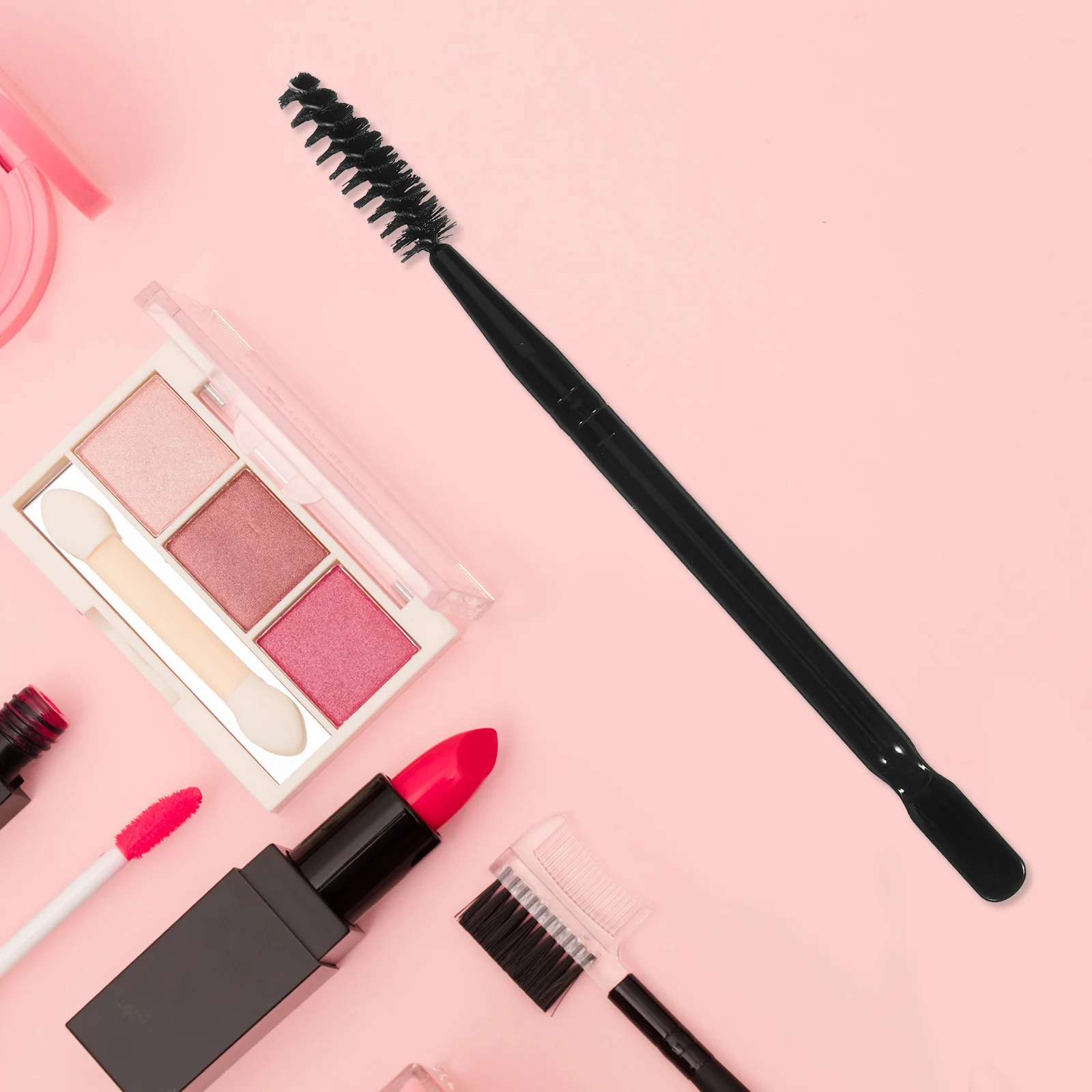 1 Stück Mascara-Pinsel, doppeltes Ende, Augenbrauen- und Wimpernkamm, Make-up-Werkzeug, hochwertige Schönheitspinsel für Frauen und Mädchen, Schwarz