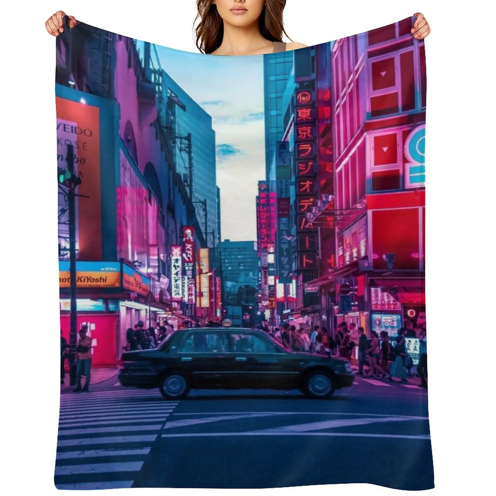 

Evening sights of Akihabara Throw Blanket cosplay anime Furrys Blankets For Sofas Soft Plush Plaid Blankets