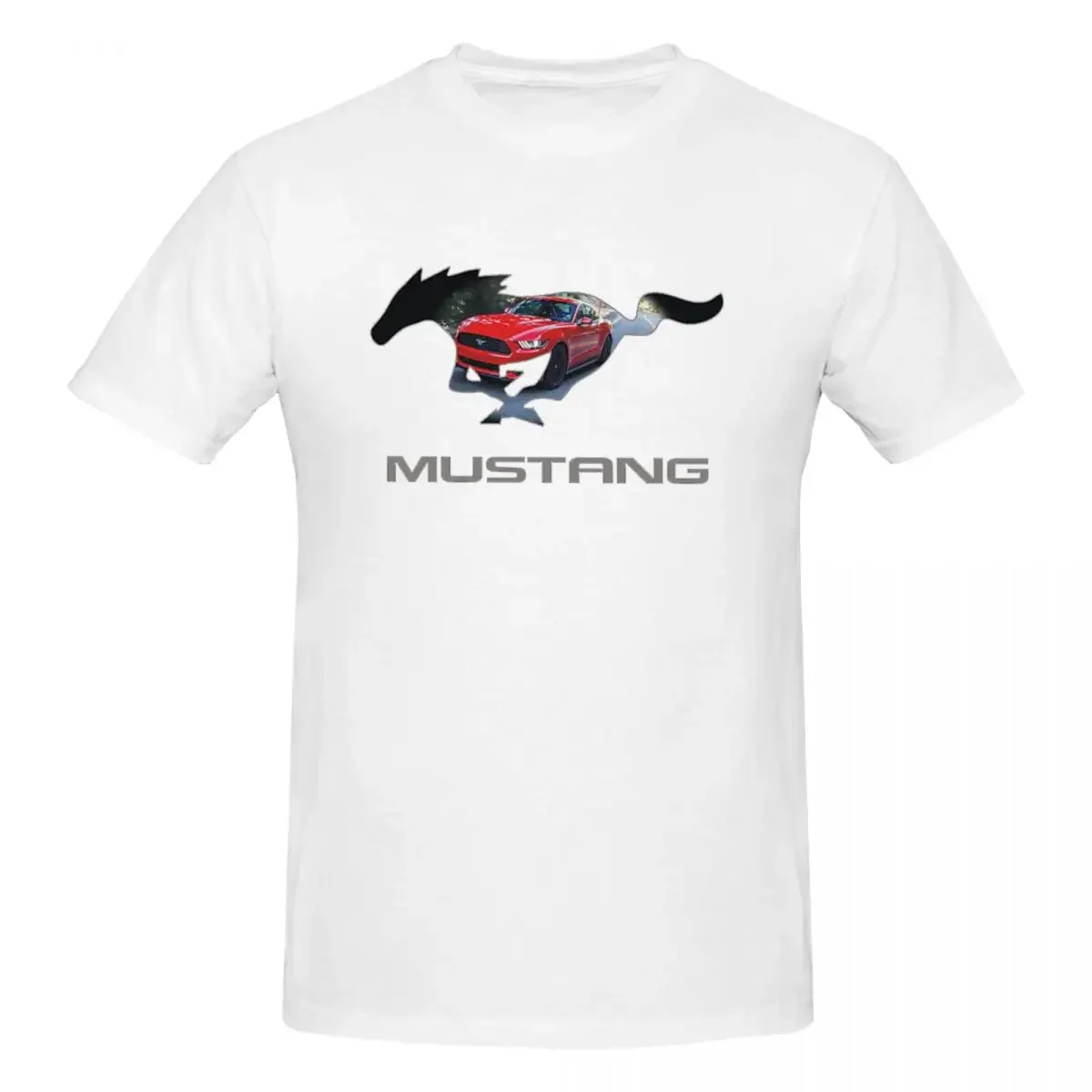 100% Cotton Ford Mustang GT Logo Emblem Design T-shirt Men\'s Funny Oversized T Shirt Men O-Neck Summer Shirts Tops S-6XL