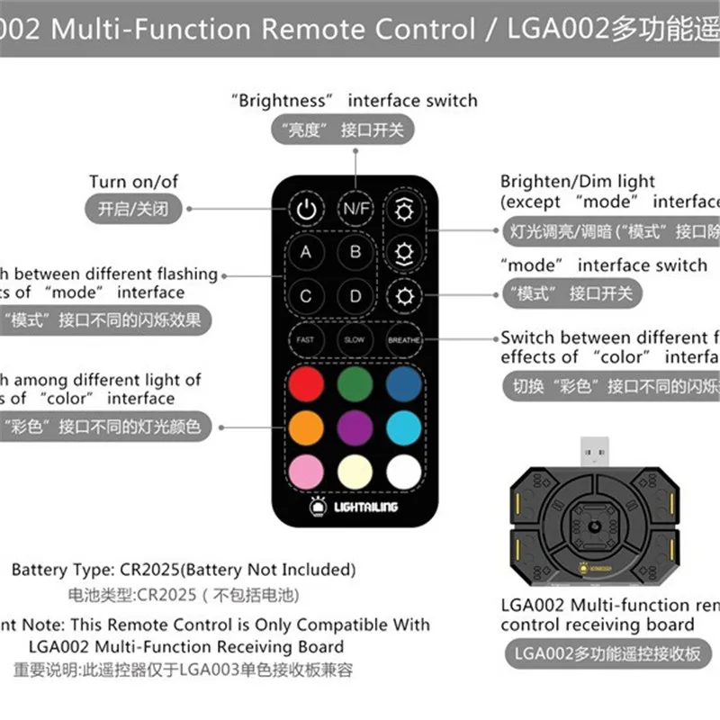 DIY Led Light Iamp IF Board and 20 Keys Remote Control Wireless Module