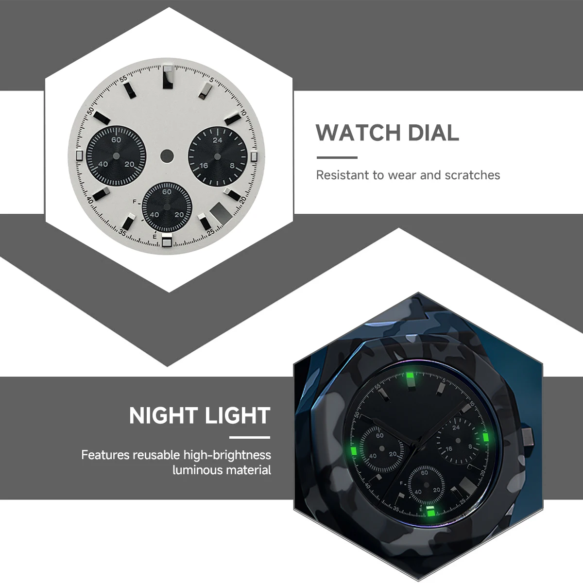 29.5mm Watch Dial S Dial Prospex Luminous Sunray Chronograph Face 6 Hands Fit Quartz VK63 Watch Faces Automatic Movement