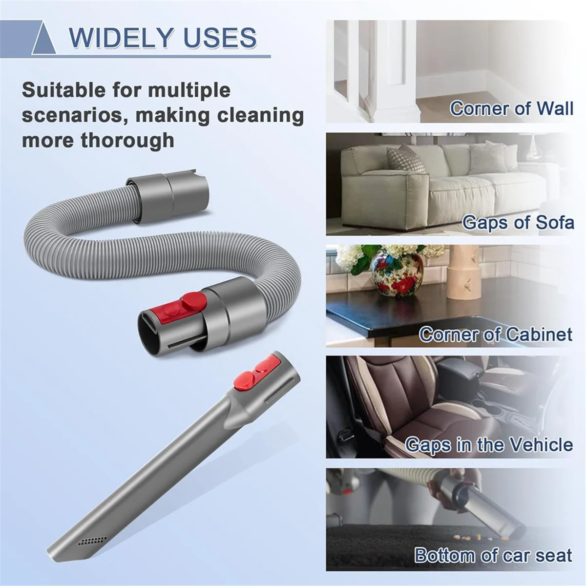 Herramienta para rincones + Kit de manguera de extensión Flexible para V15 V12 V8 V11 V10 V7 accesorio de vacío inalámbrico de detección absoluta