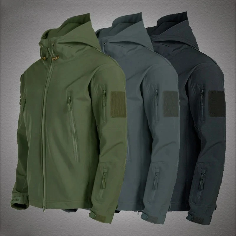 Chaqueta táctica impermeable a prueba de viento para hombre, chaquetas de combate del ejército, abrigos bomber con capucha para hombre, chaquetas militares de piel de tiburón, chaquetas softshell