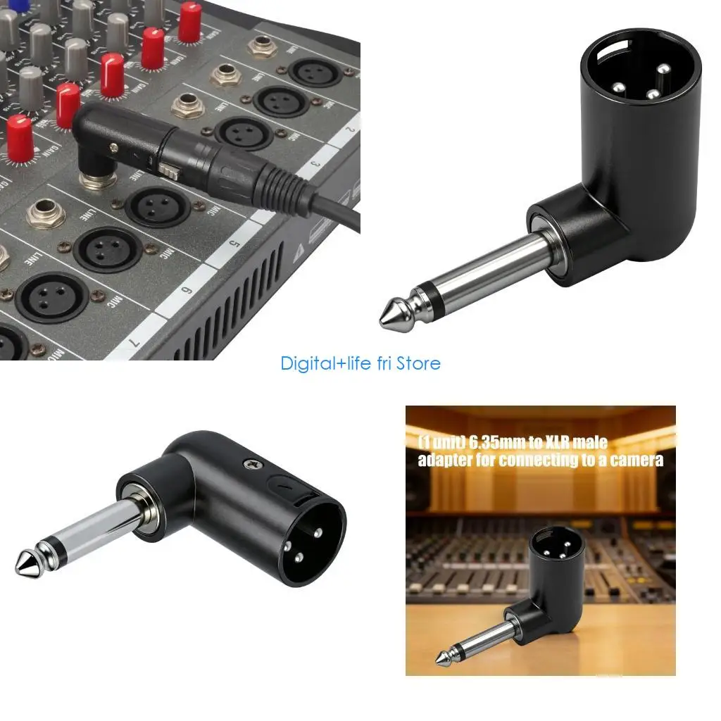 E06D Compactly 6.35Mm To 3Pin XLR Male Adapter 1/4Inch to XLR Connectors For Studio And Stage Device Applications