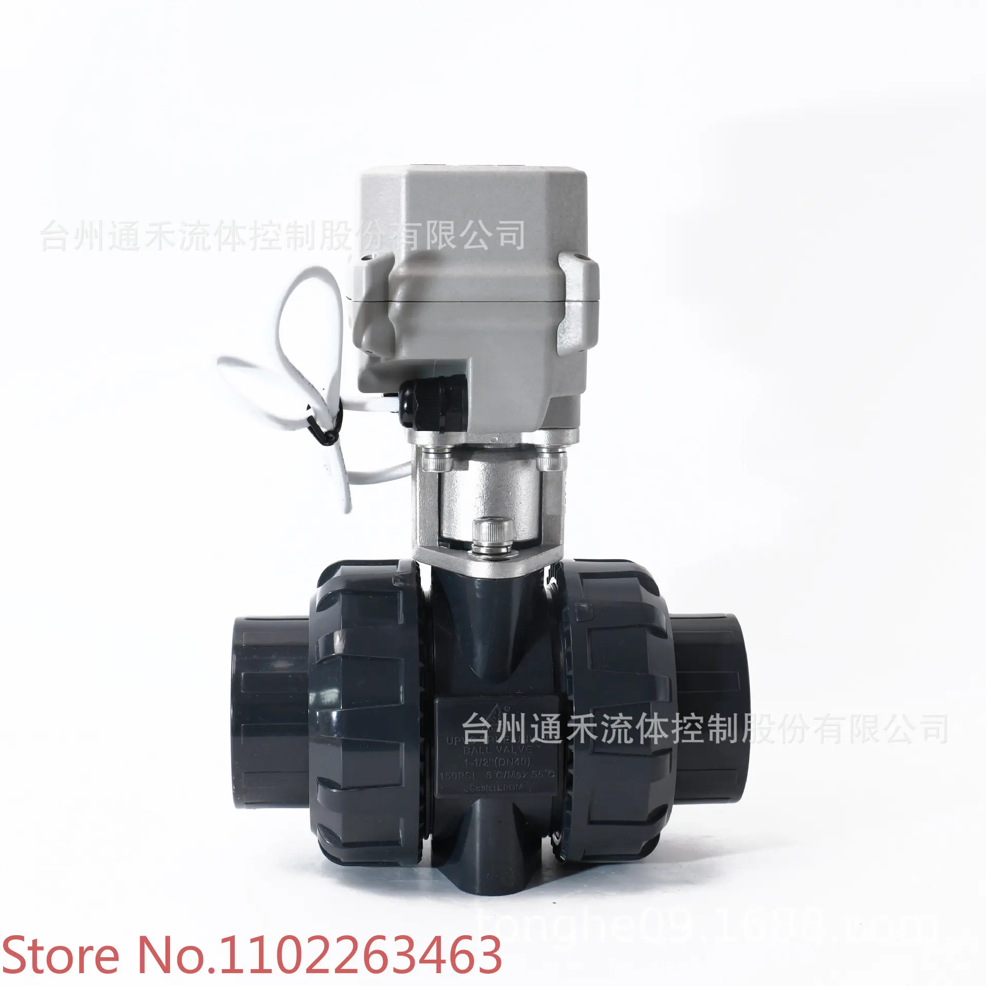 

Electric double-acting plastic straight-through outlet valve anti-corrosion acid-resistant double-union electric valve DN32