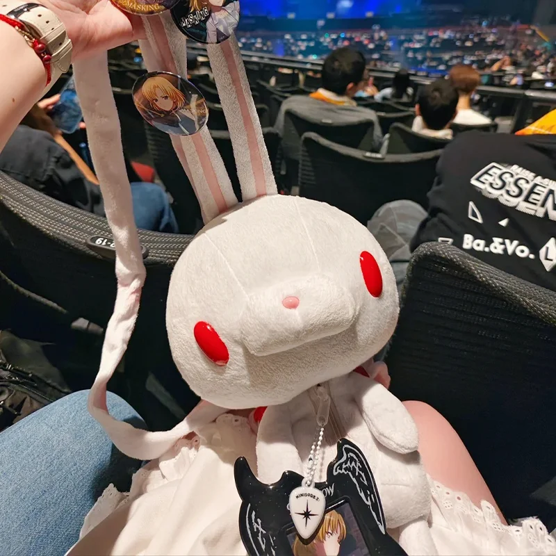 Sac à dos universel en peluche de lapin, dessin animé mignon, lapin aux yeux rouges, sac à dos Girly, cadeau d'anniversaire et de noël