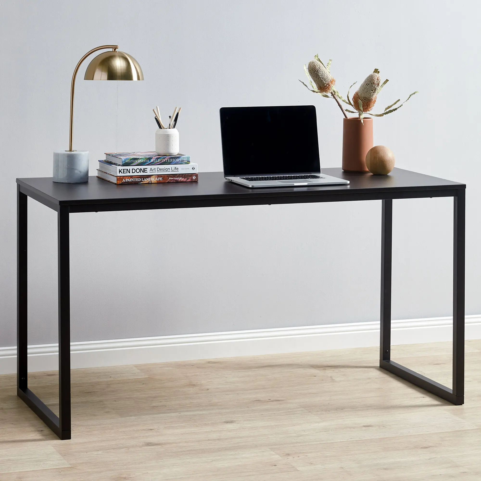 

！@Combohome Modern Wooden Desk for Home Study and Office Compact Computer Table