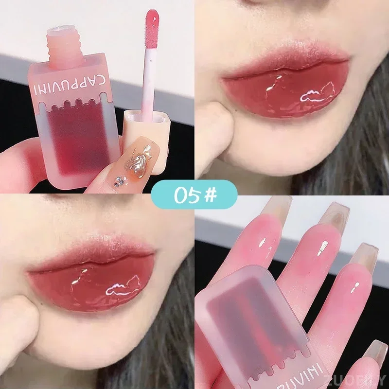 Heallor Lovely Popsicle Lipgloss with Delicate Flash Glitter Lipgloss Crystal Jelly Lip Oil Moisturizing Lipstick Lip Makeup Lip