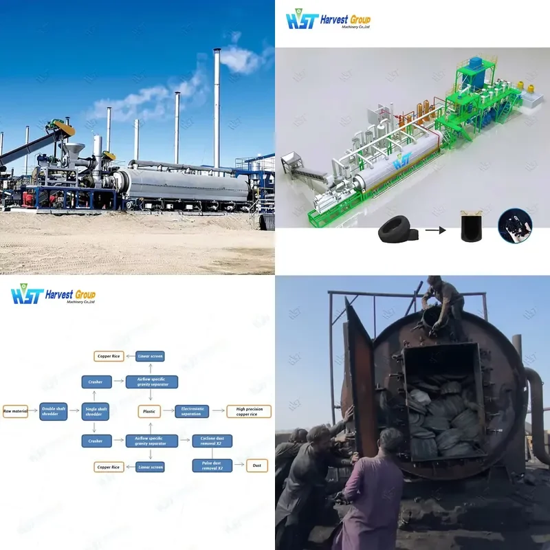 Crusher Source Factory Continuous Pyrolysis Machine Pyrolysis Machine Waste Tire Engine Oil Recycling Plant
