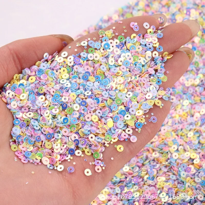 2mm, 3mm, 4mm, golden light, flat PVC, round, high-shining nail art, beaded crystal mud filler in stock.