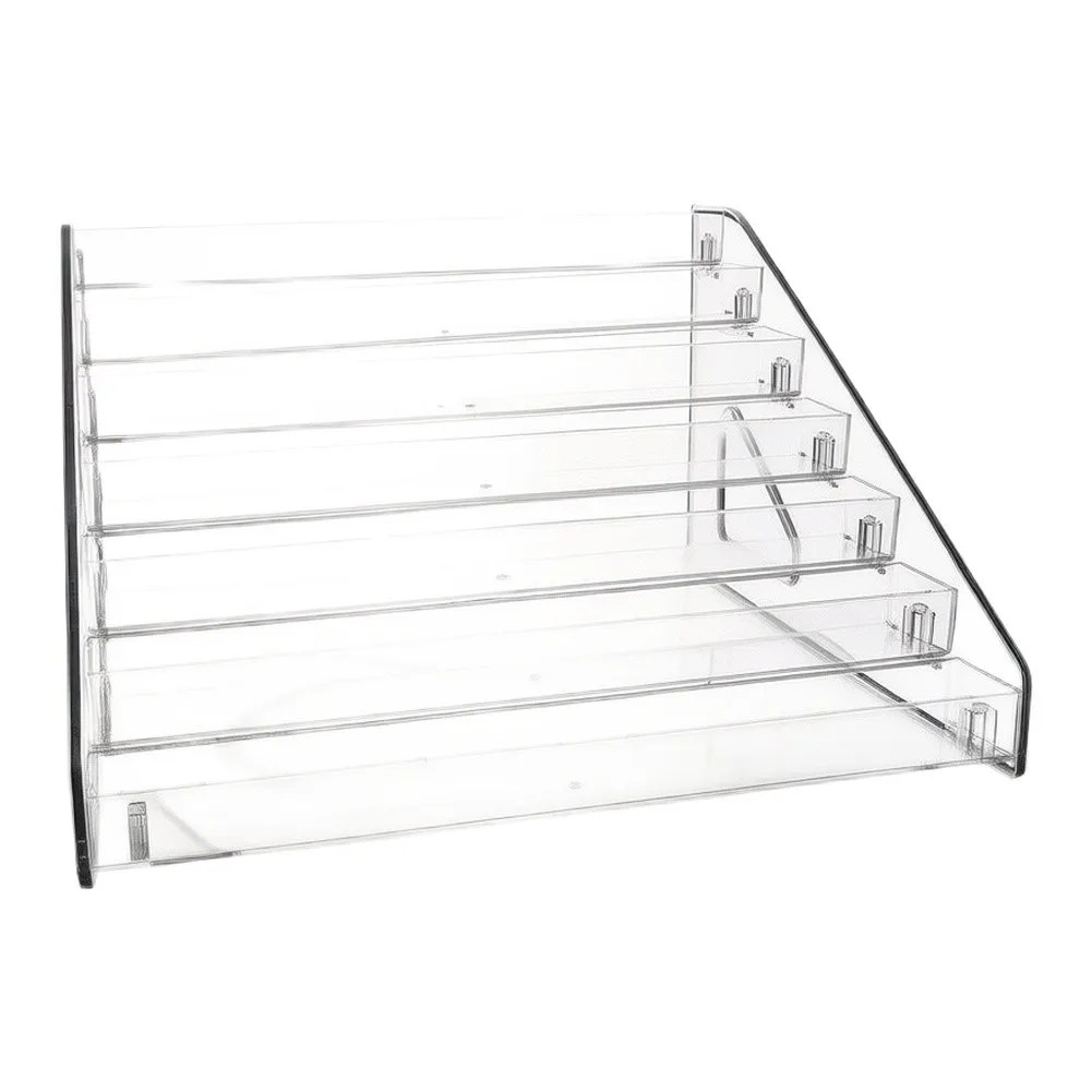 Clear for acrylic Ladder Display Rack Designed for Compact Vertical Storage While Maintaining Full Visibility of Displayed Items