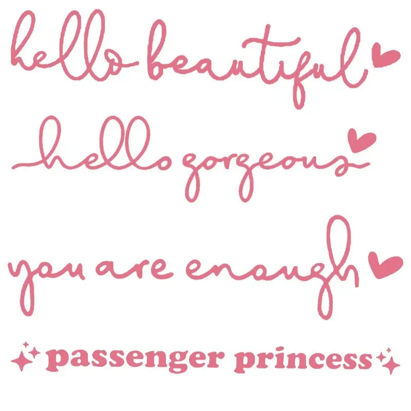 1 قطعة مرحبا جميل سيارة مرآة الرؤية الخلفية شارات الفينيل الغرور مرآة ملصقات سباق خوذة السيارات الخلفية نافذة ديكور مقاوم للماء