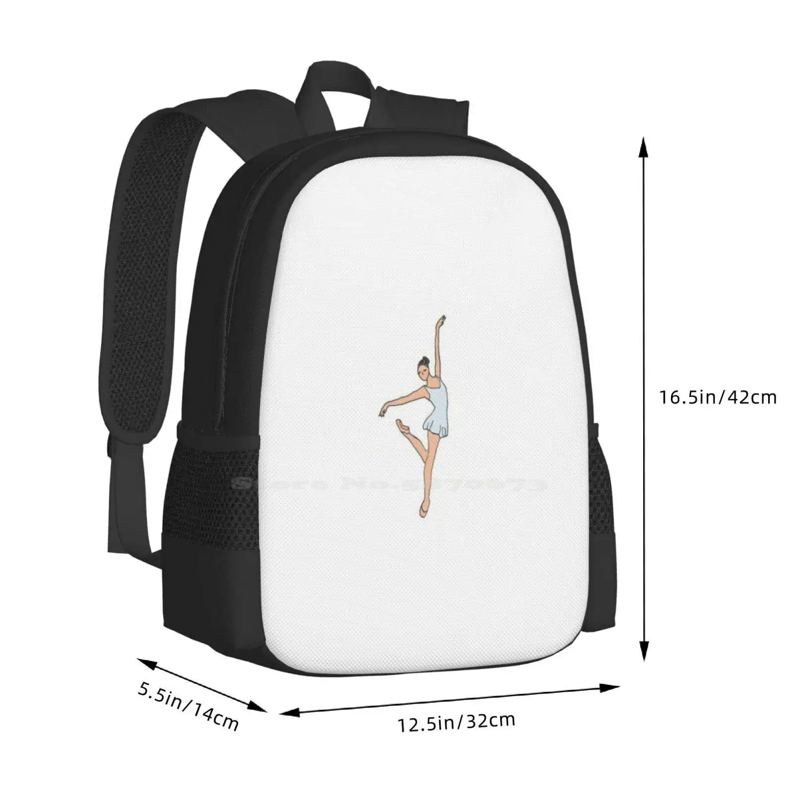 Bailarina Na Bolsa De Escola Cor Para Meninas, Mochila De Grande Capacidade, Laptop Ballet Dance, Picos Azuis, Elegância, Beleza