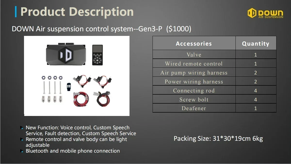 2025Universal remote four ways preset pressure air suspension control system