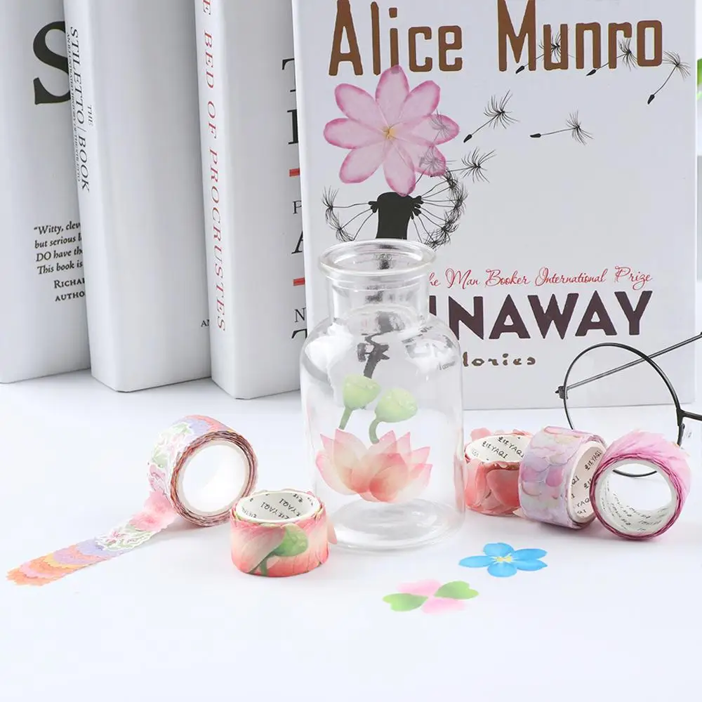 

200 шт. декоративной стильной ленты с лепестками цветов для скрапбукинга, клейкая бумажная маскирующая лента