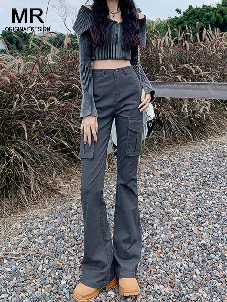 

High Waist Bell Bottom Work Pants Women's Casual Cotton Linen Blend Slimming Stylish Autumn Winter New Arrivals
