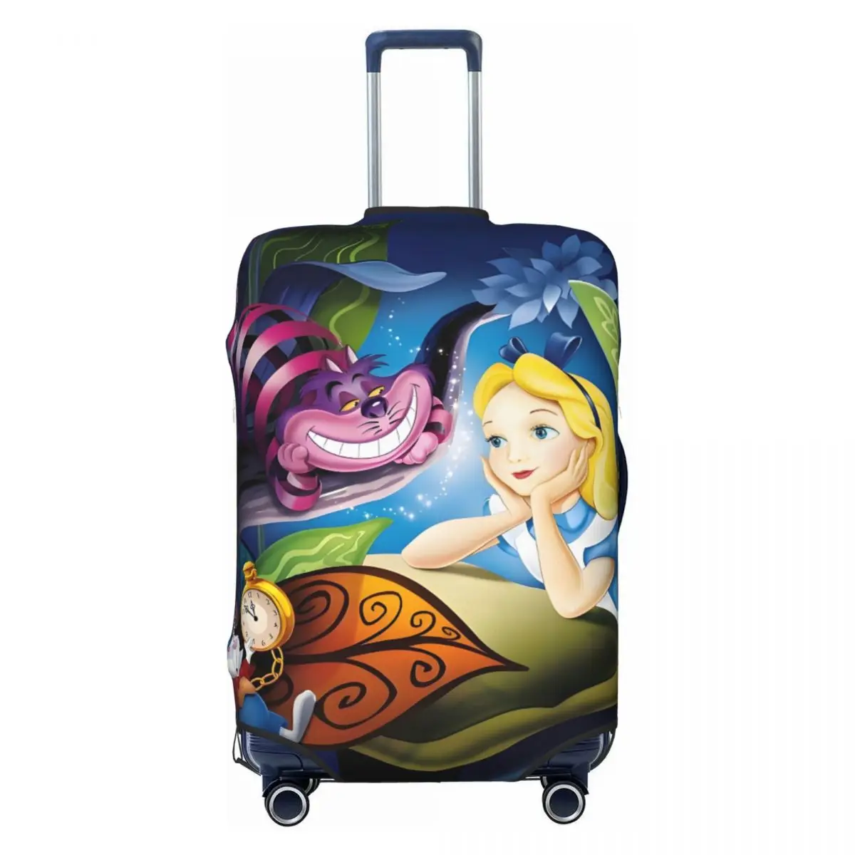 

Custom Cute Alice In Wonderland Manga Luggage Cover Protector Washable Travel Suitcase Covers