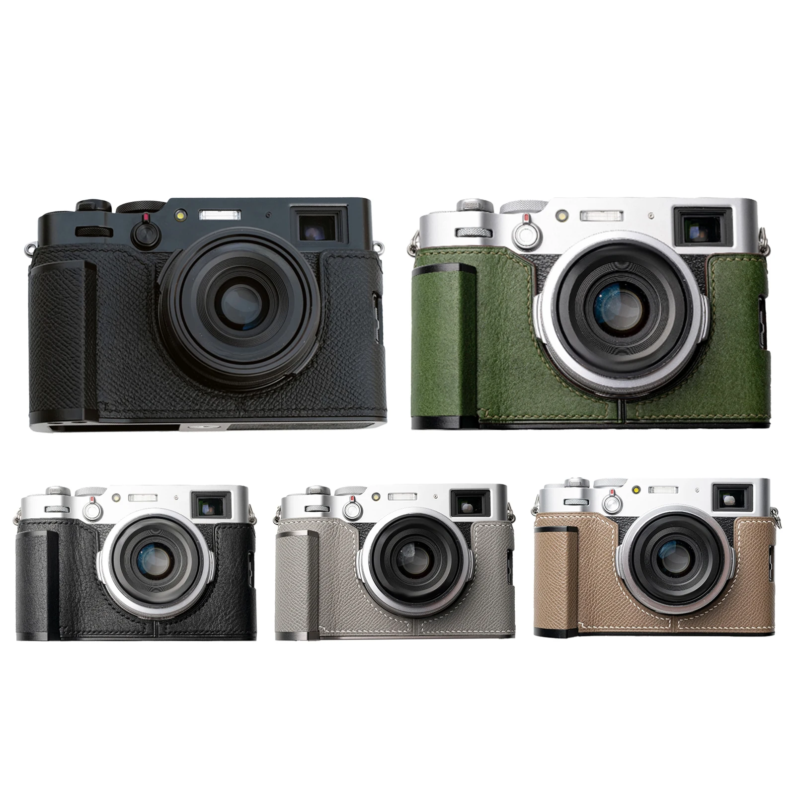 

Half Case For Fujifilm X100VI Camera Grip Leather Kontice Insert Cover Handmade High-end camera bag