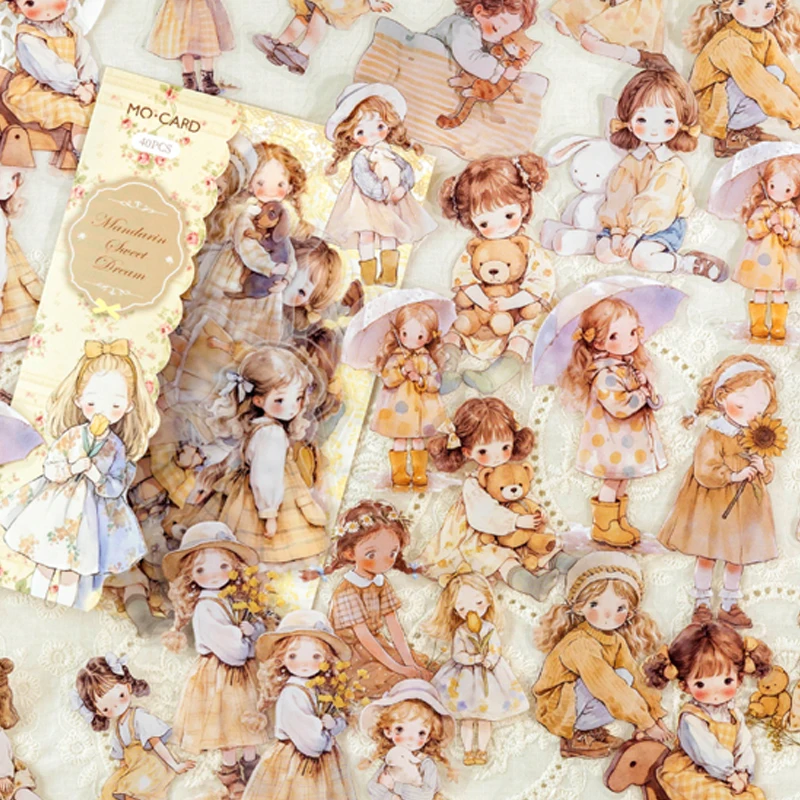 Mr. Paper 40 ورقة/حقيبة، حزمة ملصقات بالحبر الأبيض PET - سلسلة بيت الدمية، صندوق هدايا سجل القصاصات، إطار الصورة، جراب الهاتف، دفتر الملاحظات