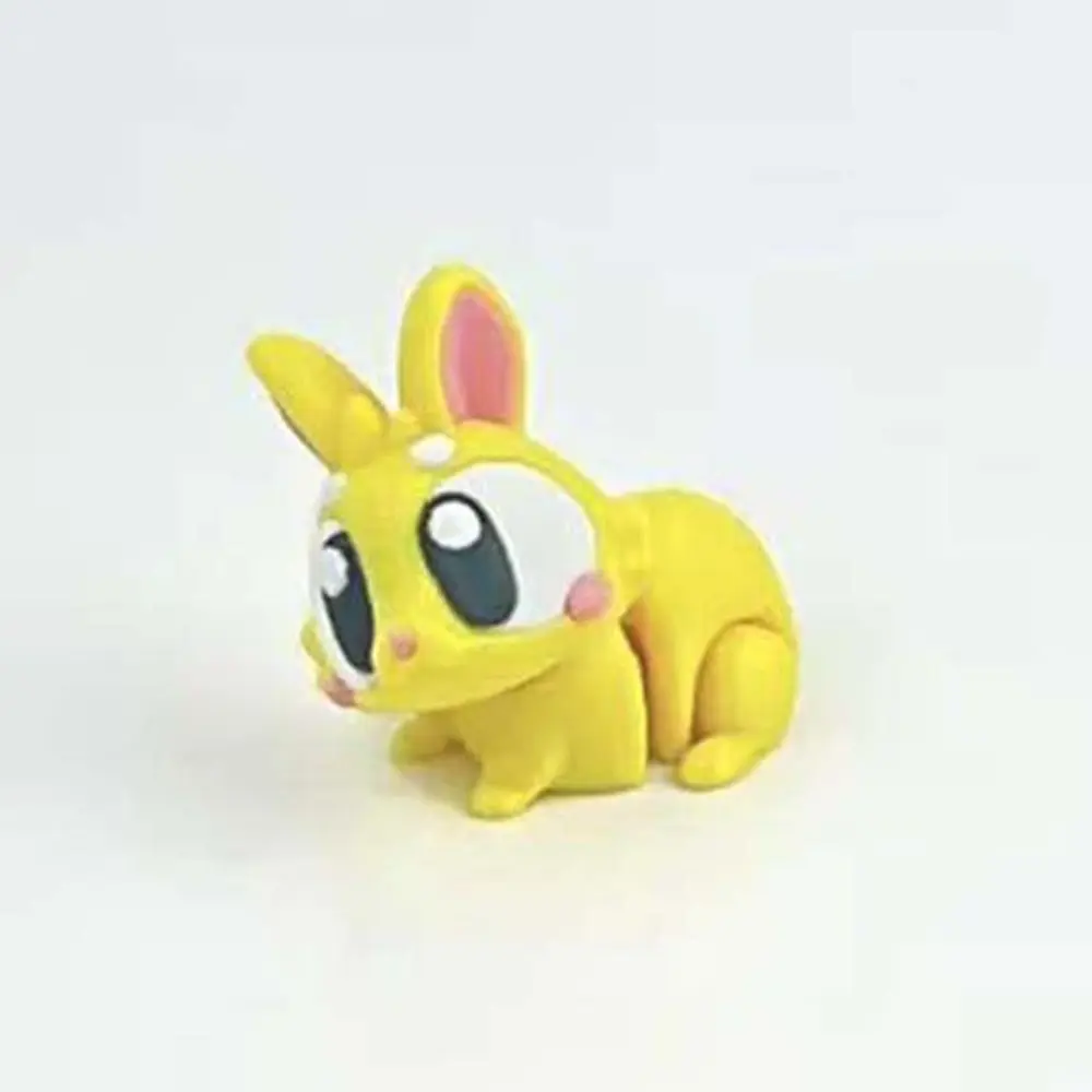 Pink/Yellow Color 3D Printing Cow Model Cute Style Handicraft 3D Printing Rabbit Figure Bow Simulation Figure