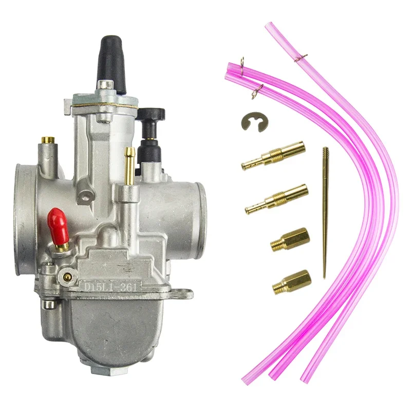 PWK Motorcycle Carburetor With Free Jet For Keihin KOSO PWK 24 26 28 30 32 34mm 2/4T ATV Quad Go Kart Dirt Bike Scooter 50-250cc