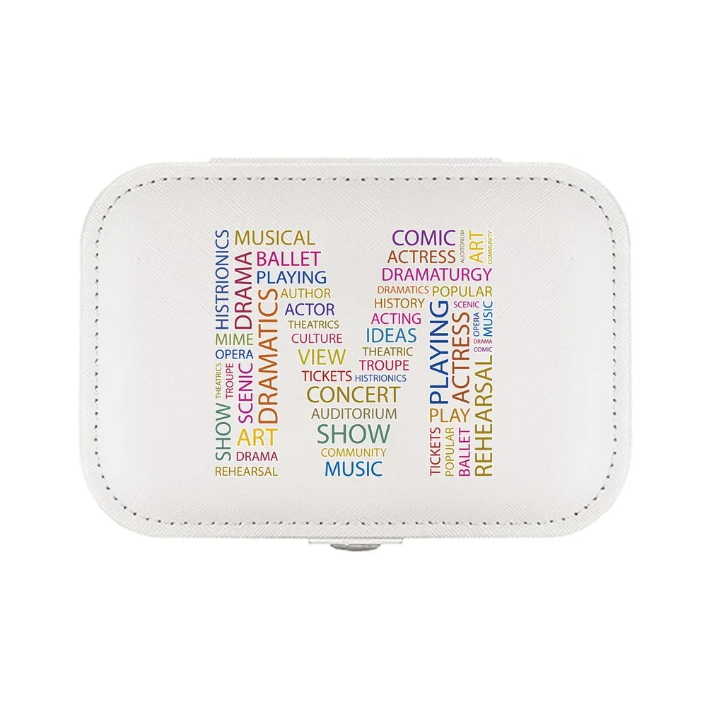 Jewelry Box Earrings Storage Bag Desktop Drawer Necklace Ring Holder PU Leather Organizer Display Letters Composed of Text 2023