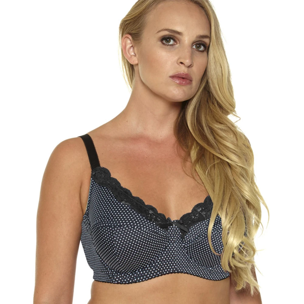 Mierside-Sujetador de lunares para mujer, ropa interior de talla grande, color gris/Negro/marrón, C/D/DD/DDD/E/F/G, D0295
