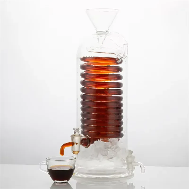 250ml Glass Cold Brew Coffee Maker Water Drop Dripper Espresso Machine Barista Tool for Iced Coffee Brewing at Home or Office