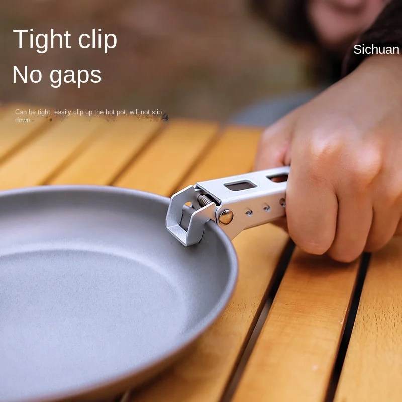 Outdoor Anti-Scald Pot Clip Picnic Tableware Accessories Camping BBQ Clamp Cake Tong Microwave Oven Take Meal Clip Food Clip