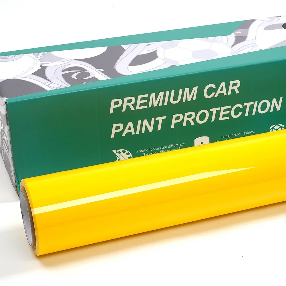 2025年工場カスタマイズPETライナーカービニールラップPVCスーパーブライトクリスタルベガスイエローカーラップカーペイントデコレーションステッカー