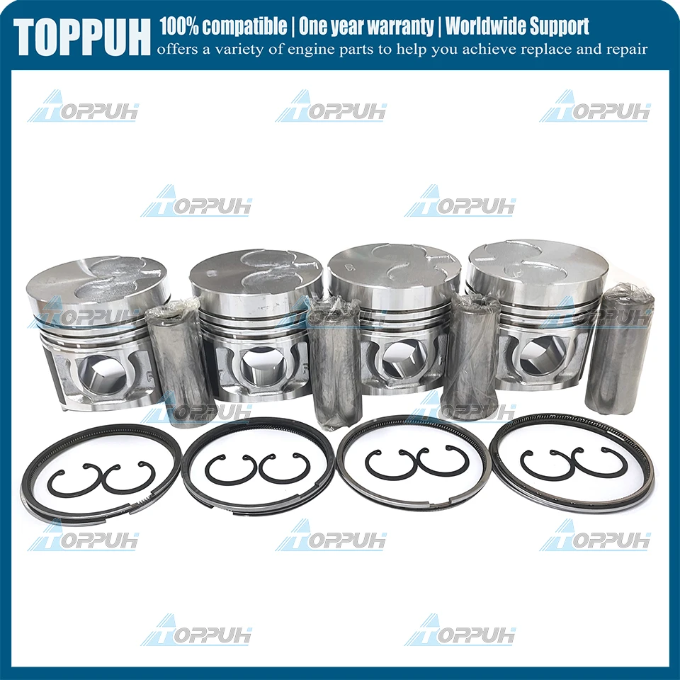 4 Set STD New N844 For Shibaura Piston & Ring