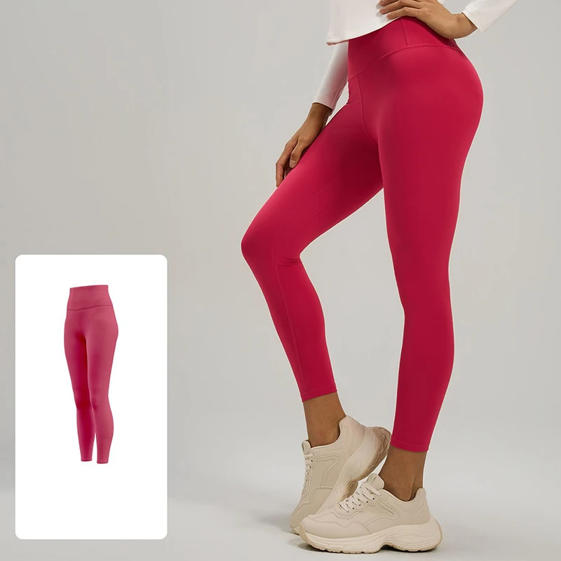 

2026 Women New Plum Purple High Waist Yoga Leggings Naked Feeling Slim Fit Butt Lifting Yoga Pants Fitness Running Sports Pants