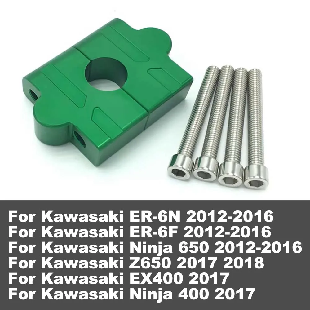 

Motorcycle Height 20mm Riser Handlebar Clip Adapter Fits For Kawasaki ER6N ER6F EX400 Z650 Ninja400 Ninja650 ER-6N ER-6F Z-650