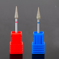 1Pcs Diamond Cuticle Clean Burr Nail Drill Bit For Manicure Round Cone Nail Drill Bits Russian Manicure Drills Accessories