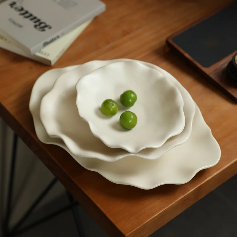 Creative Ceramic Fruit Bowl Plate for Living Room Coffee Table Home Decor Modern Ins Style Art Tray Catch-all Organizer