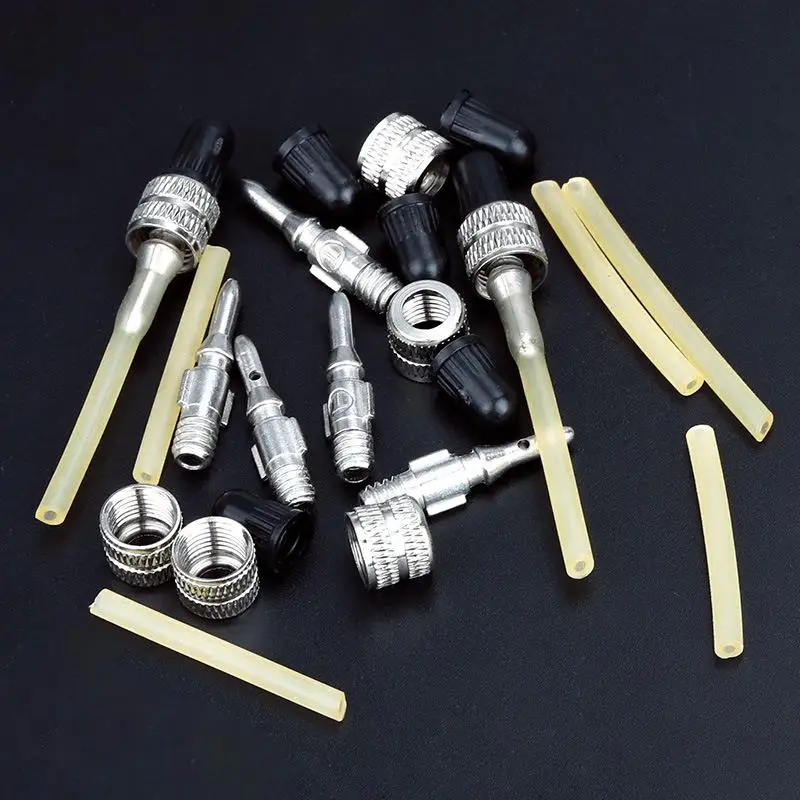

1/2Pcs Inserts For Valve Copper Nuts Zinc Alloy Bicycle Tube Nozzle Core Replacement With Extra Hose Inflatable Chuck