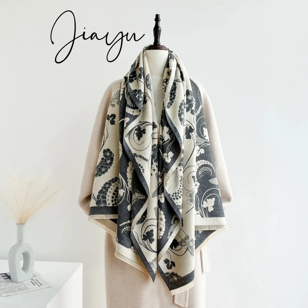 JIAYU 2025 зима весна осень шарфы женские платки женский шарф-бабочка имитация кашемира пашмина шаль глушитель палантин