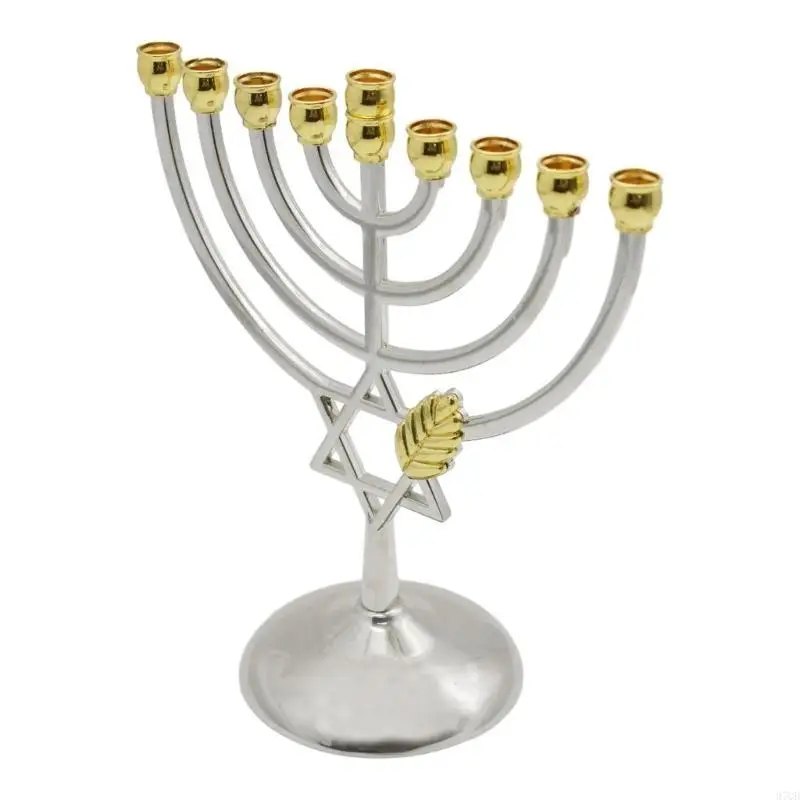 97QD Hanukkah Stand Festive Celebration Holder 9 Branch Satnd