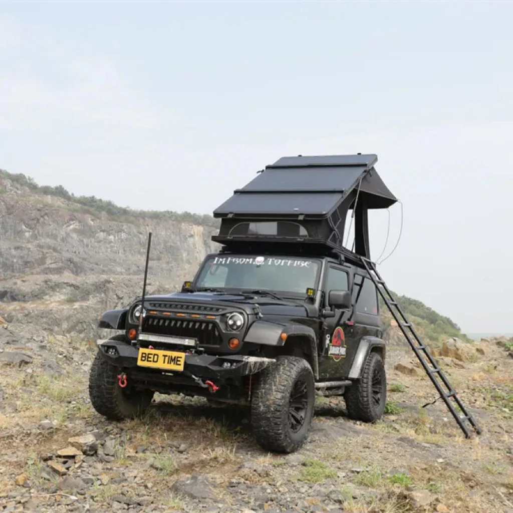 Factory supply light ultra-thin aluminum triangular roof tent automatic car truck roof tent