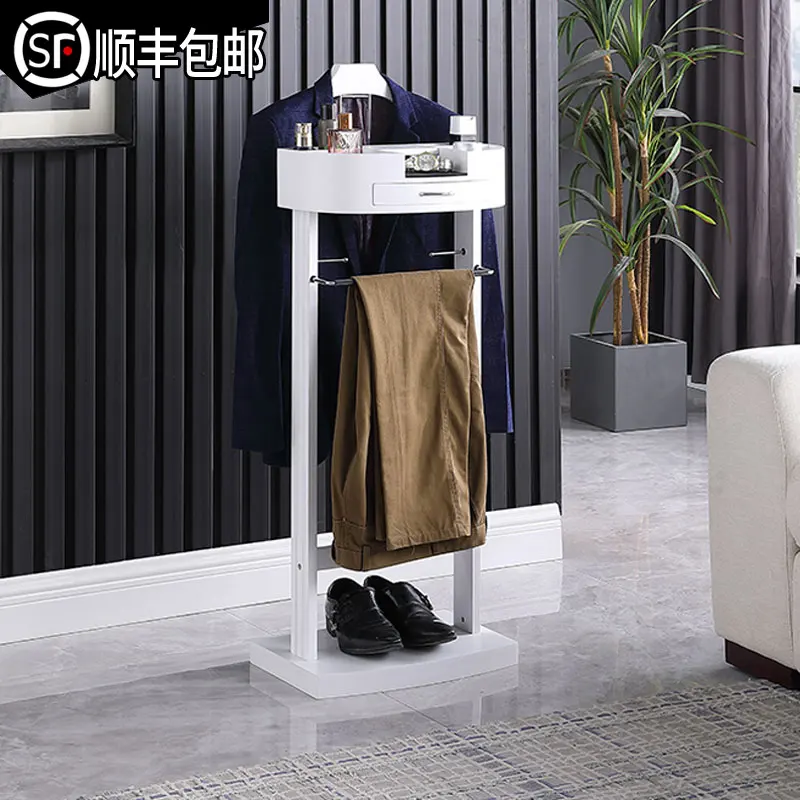 Multifunctional suit Valet Stand with Trouser Rail Clothes Rack with Shoe Rack and Drawer  Jacket Hanger Bedroom standing hanger