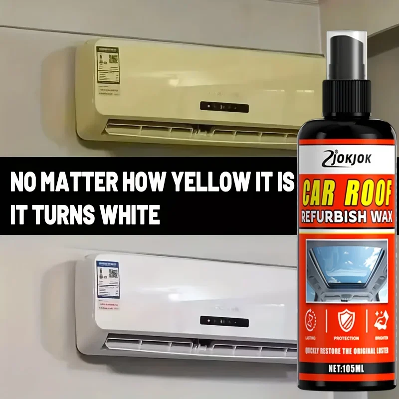 JOKJOK New 105ml Plastic Refurbish Wax Yellow-to-White Car Roof Interior Gloss Renewal Protection Gentle Neutral Formula Spray