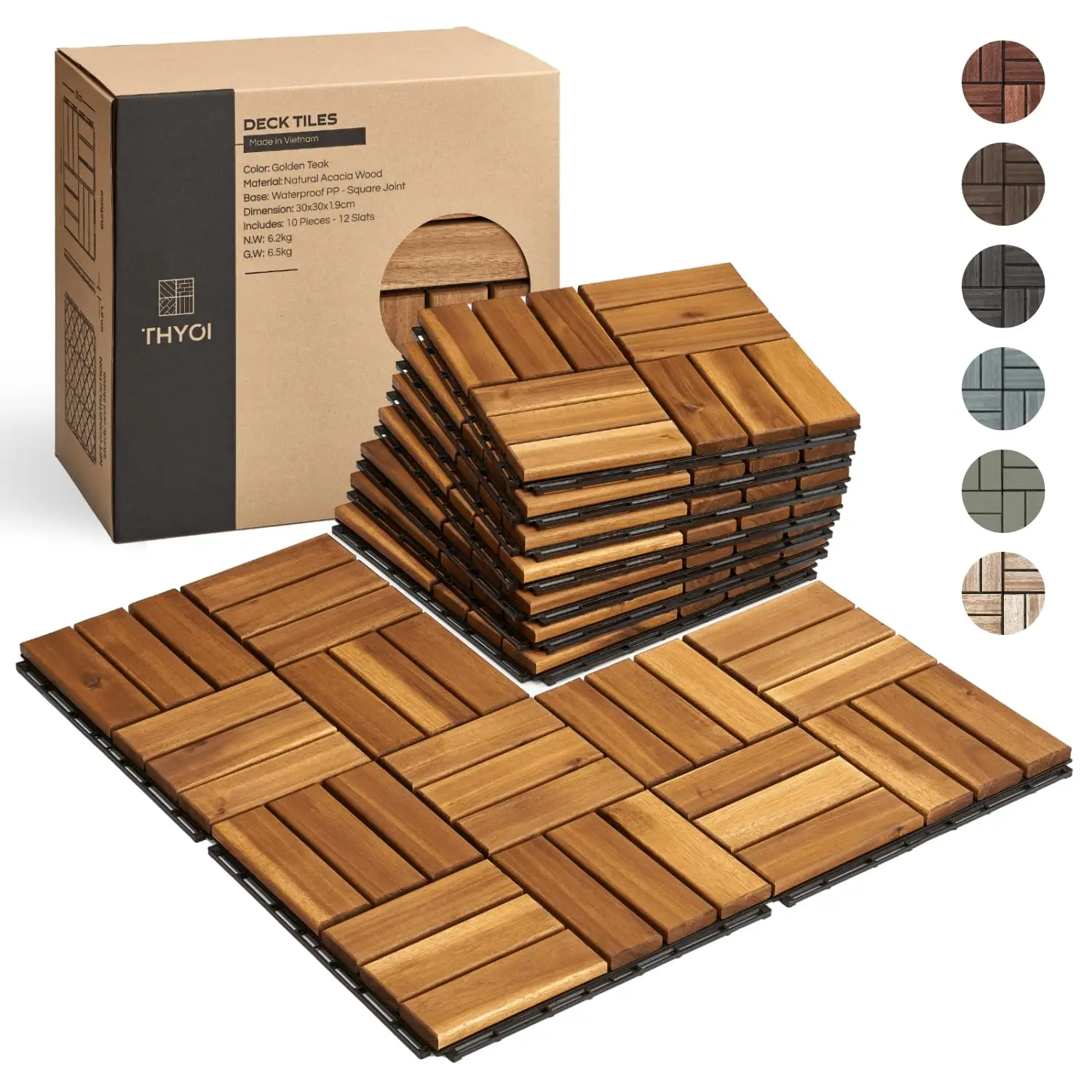 10 Pcs Interlocking Deck Tiles 12