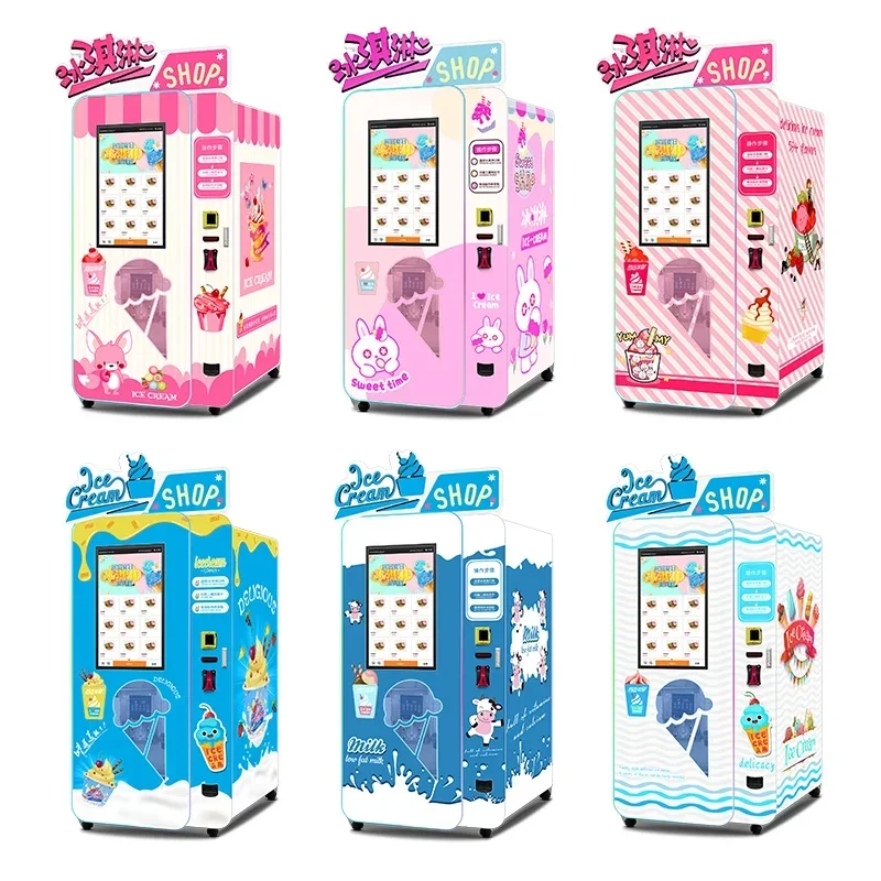 Real Time Monitoring Automatic Soft Ice Cream Vending Machine Ice Cream Machine Vending